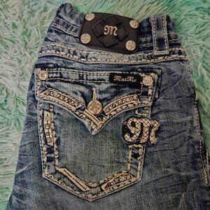 MISS ME Womens Easy Boot Bling Jeans JE5836B7L Flap Pockets 27